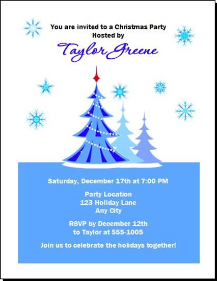 Blue Christmas Party Invitation