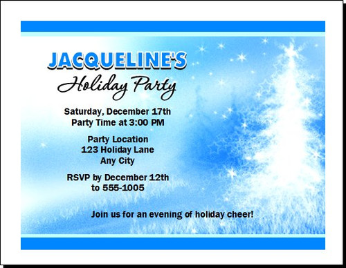 Starry Tree Holiday Party Invitation