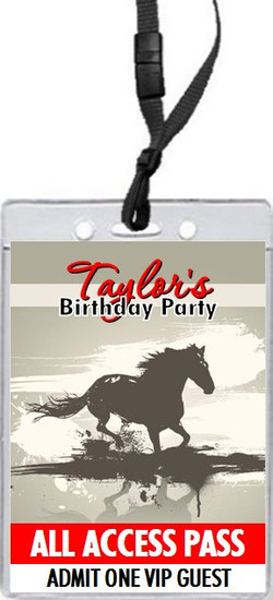 Horse Birthday Party VIP Pass Invitation