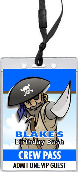 Pirate Birthday Party VIP Pass Invitation Front