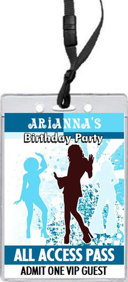 Retro Night Birthday Party VIP Pass Invitation Front