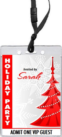 Red Tree Holiday Party VIP Pass Invitation Front