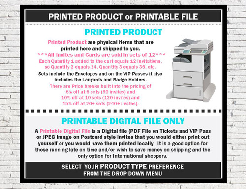 Product Type Printable versus Printed