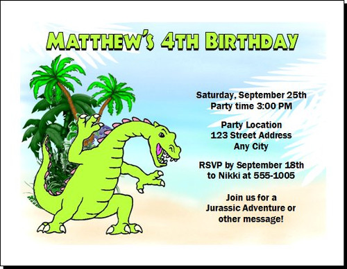 Dinosaur Birthday Party Invitation