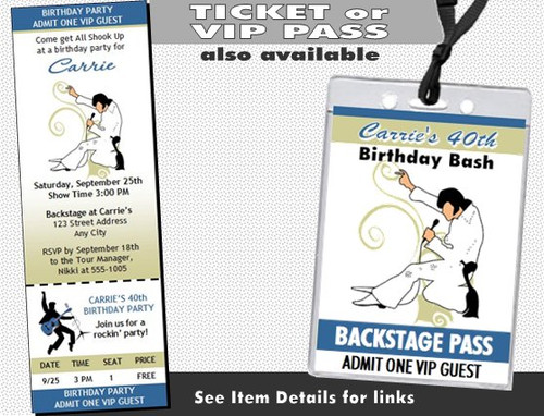 Elvis Inspired Birthday Party Invitation