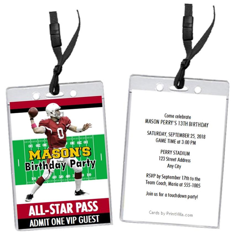 Arizona Cardinals Ticket Style Sports Party Invitations – Sports