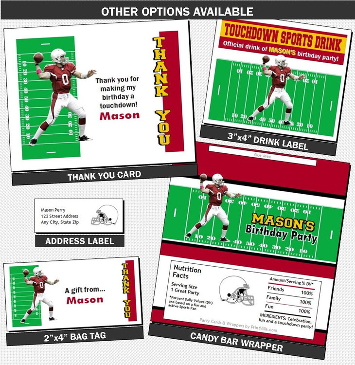 Arizona Cardinals Ticket Style Sports Party Invitations – Sports