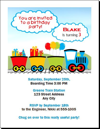 Thomas The Train Inspired Design 2 Birthday Party Invitation Set Of 12