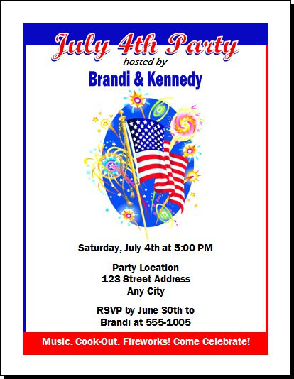 american flag 4th of july party invitation set of 12 4th of july party invitation