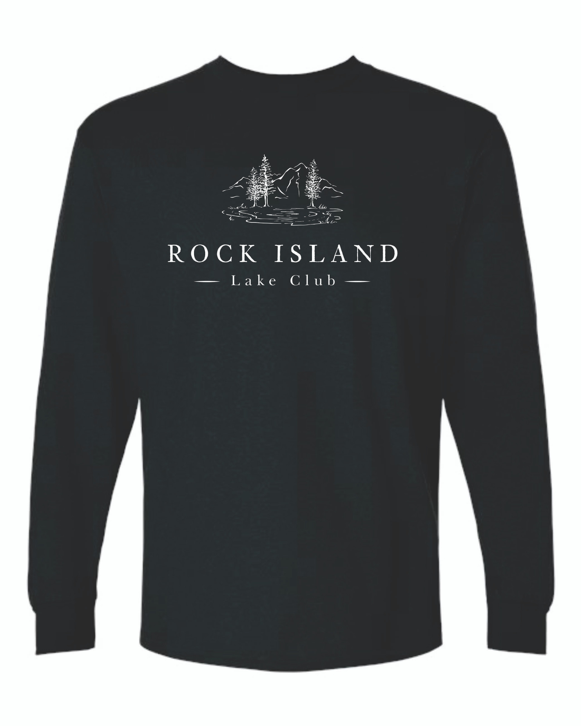 Rock Island Lake Club Gildan Ultra Cotton Long Sleeve TShirt A&A