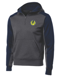 Carol Stream Storm Softball Logo Sport-Tek Tech Fleece Colorblock 1/4-Zip Hooded Sweatshirt