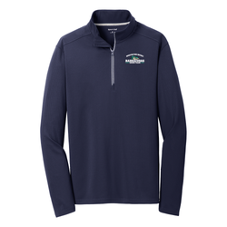 Wheaton Barracudas - Sport-Tek Sport-Wick Textured 1/4-Zip Pullover - True Navy