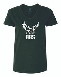 BHS Ladies Cotton V Neck Shirt - Green
