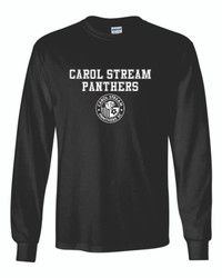 YOUTH Carol Stream Panthers Long Sleeve Cotton Shirt #2 YOUTH Carol Stream Panthers Long Sleeve Cotton Shirt #2