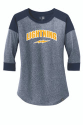 Lightning - New Era® Ladies Heritage Blend 3/4-Sleeve Baseball Raglan Tee