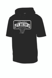 Carol Stream Panthers Basketball ADULT - Sport-Tek Sport-Wick Fleece Short Sleeve Hooded Pullover (Design 1)