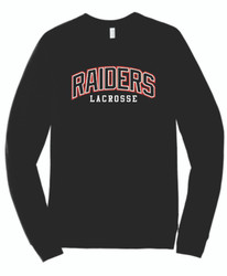 Huntley Raiders Lacrosse Applique - BELLA + CANVAS Unisex Sponge Fleece Raglan Crewneck Sweatshirt