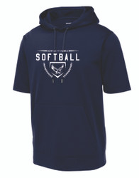 Bartlett Hawks Softball Sport-Tek Sport-Wick Fleece Short Sleeve Hooded Pullover