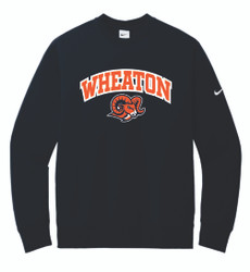 Wheaton Rams Coaches Nike Club Fleece Sleeve Swoosh Crew