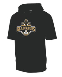 Midwest Gladiators Baseball Sport-Tek Sport-Wick Fleece Short Sleeve Hooded Pullover
