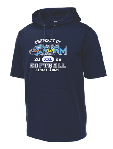 Carol Stream Storm Property of Storm Sport-Tek Sport-Wick Fleece Short Sleeve Hooded Pullover