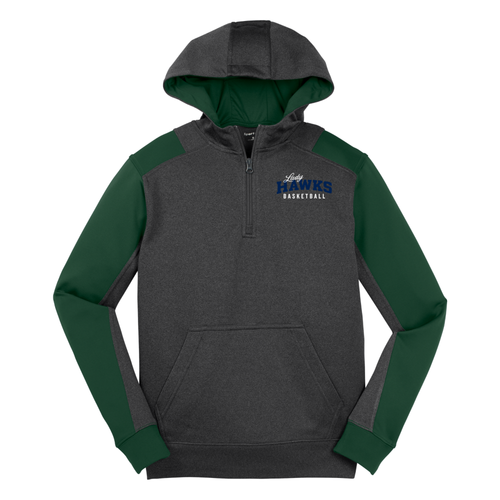 Bartlett Lady Hawks Basketball - Sport-Tek Tech Fleece Colorblock 1/4-Zip Hooded Sweatshirt