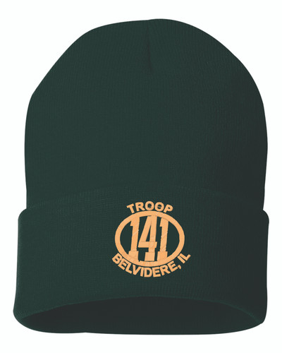 Scout Troop 141 Forest Green Cuffed Beanie