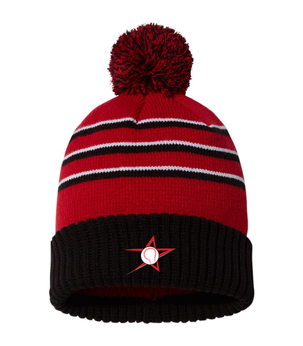 Legends Stripe Pom Beanie With Cuff