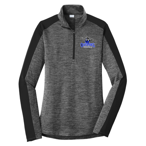 Outlaws Baseball Sport-Tek Ladies PosiCharge Electric Heather Colorblock 1/4-Zip Pullover