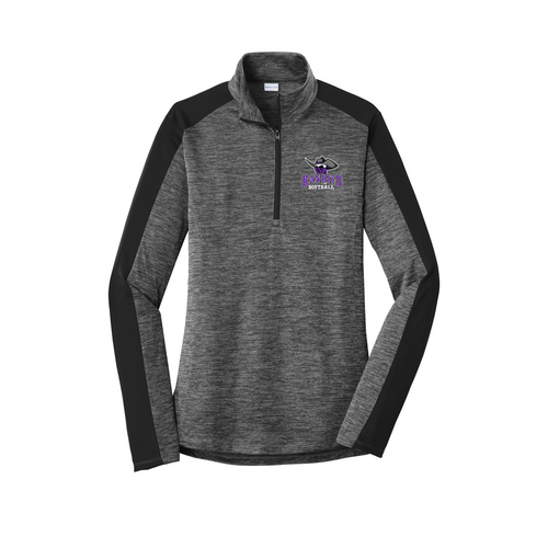 Bandits Softball Sport-Tek Ladies PosiCharge Electric Heather Colorblock 1/4-Zip Pullover