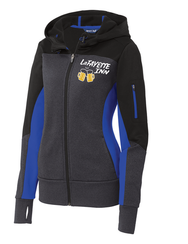 Lafayette inn Ladies Tech Fleece Colorblock Full Zip Hoodie