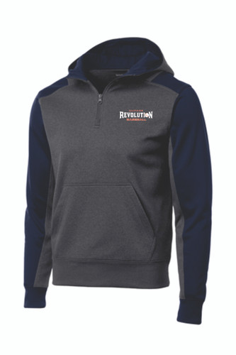 Dupage Revolution Baseball Fleece Colorblock 1/4-Zip Hooded Sweatshirt