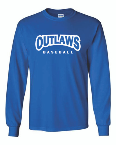 Outlaws Baseball Cotton Long Sleeve T-Shirt