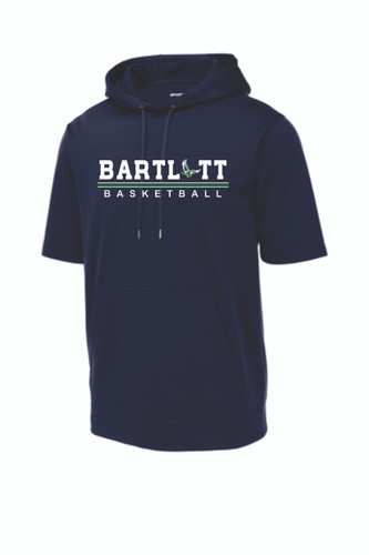 Bartlett High School Basketball Fleece Short Sleeve Hooded Pullover (Design 3)