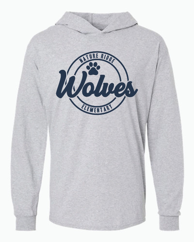 Nature Ridge Wolves Staff -Fruit of the Loom HD Cotton Jersey Hooded T-Shirt (Grey)