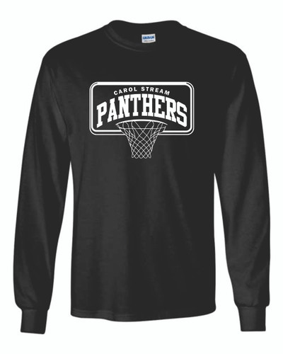 Carol Stream Panthers Basketball ADULT - Gildan - Ultra Cotton Long Sleeve T-Shirt (Design 1)