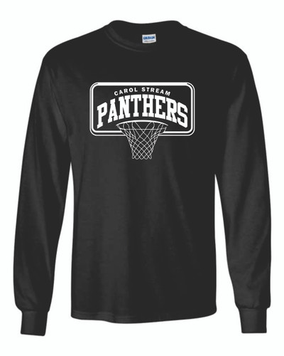 Carol Stream Panthers Basketball YOUTH - Gildan - Heavy Cotton Long Sleeve T-Shirt (Design 1)