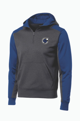 Woodstock Cyclones - Sport-Tek Tech Fleece Colorblock 1/4-Zip Hooded Sweatshirt