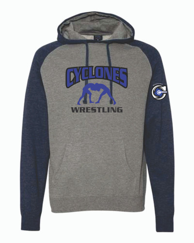 Cyclones Wrestling - Independent Trading Co. - Raglan Hooded Sweatshirt