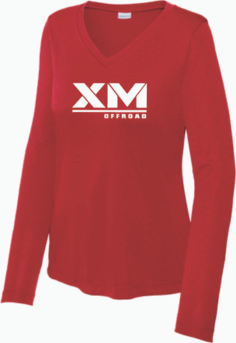 XM Ladies Performance V-Neck Long Sleeve Tee - Assorted Colors