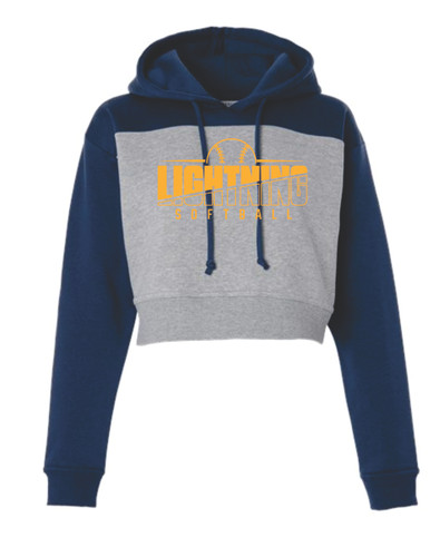 St. Charles Lightning Boxercraft - Women's Cropped Fleece Hooded Sweatshirt