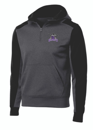 Bandits Softball Sport-Tek Tech Fleece Colorblock 1/4-Zip Hooded Sweatshirt