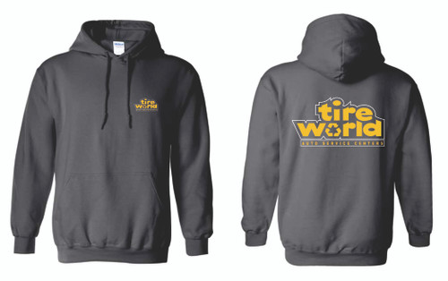 Tire World Heavy Blend Hooded Sweatshirt.