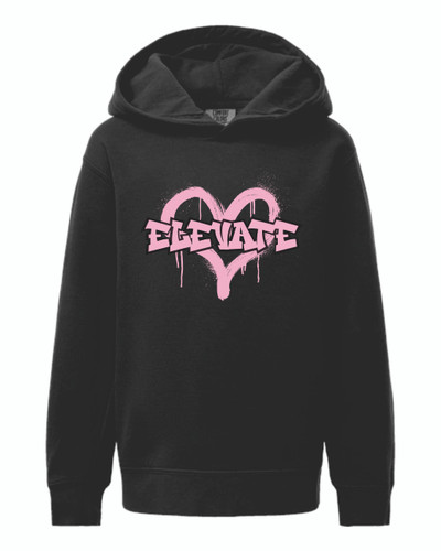 Elevate Dance Experience Heart Youth Garment-Dyed Lightweight Fleece Hooded Sweatshirt
