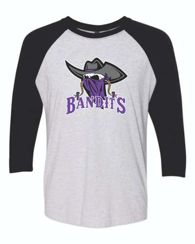 Bandits Softball Unisex Triblend Three-Quarter Raglan T-Shirt
