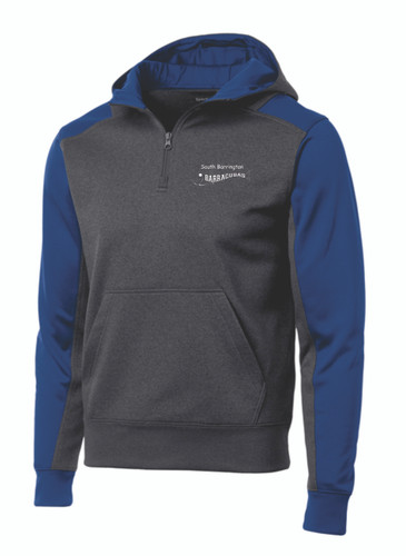 South Barrington Barracudas Sport-Tek Tech Fleece Colorblock 1/4-Zip Hooded Sweatshirt