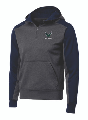 Bartlett Hawks Softball Sport-Tek Tech Fleece Colorblock 1/4-Zip Hooded Sweatshirt