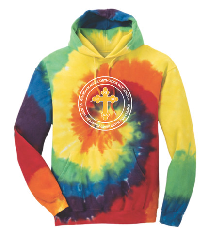 Guardian Angel Orthodox Day School Port & Company Tie-Dye Pullover Hooded Sweatshirt