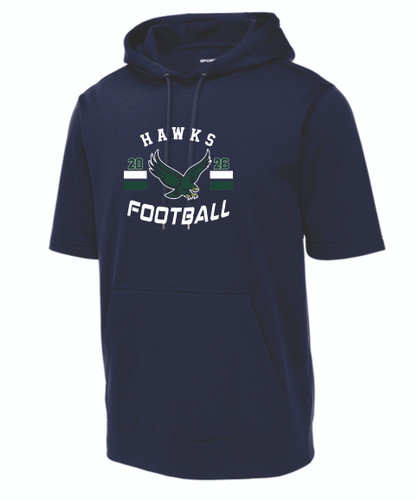 BHS Football Sport-Tek Sport-Wick Fleece Short Sleeve Hooded Pullover