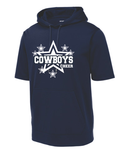 Cowboys Cheer Sport-Tek Sport-Wick Fleece Short Sleeve Hooded Pullover